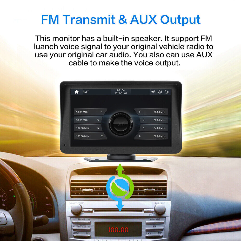 7" 2K Portable Touch Screen Wireless CarPlay & Android Auto - Upgrade Your Drive!