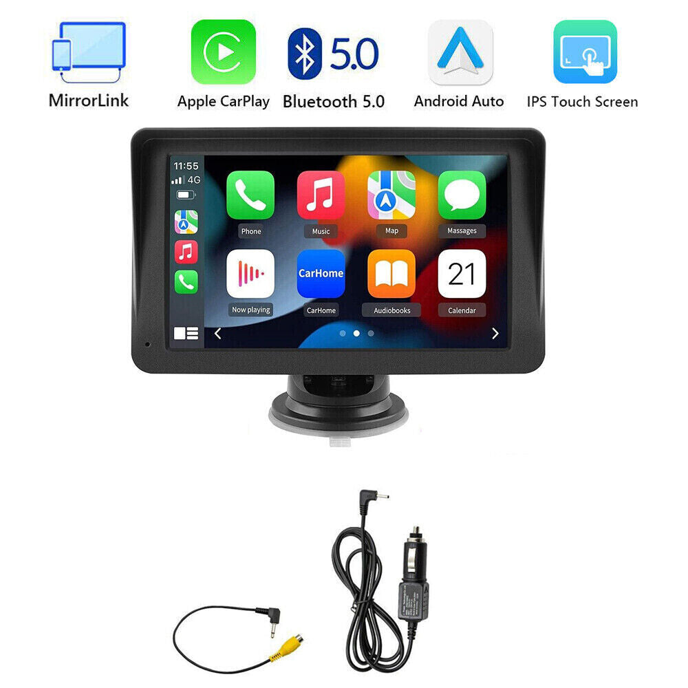 7" 2K Portable Touch Screen Wireless CarPlay & Android Auto - Upgrade Your Drive!