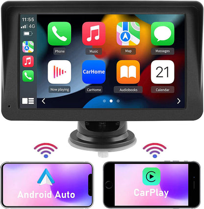 7" 2K Portable Touch Screen Wireless CarPlay & Android Auto - Upgrade Your Drive!