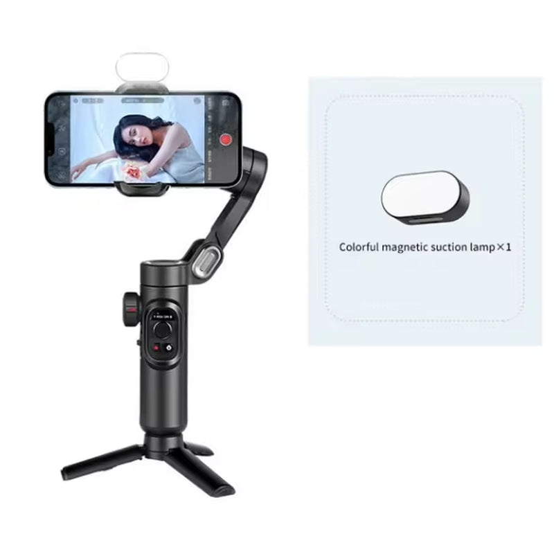 AOCHUAN 3-Axis Smartphone Gimbal Stabilizer with Fill Light - Perfect for Tiktok, Vlog, and Face Tracking!