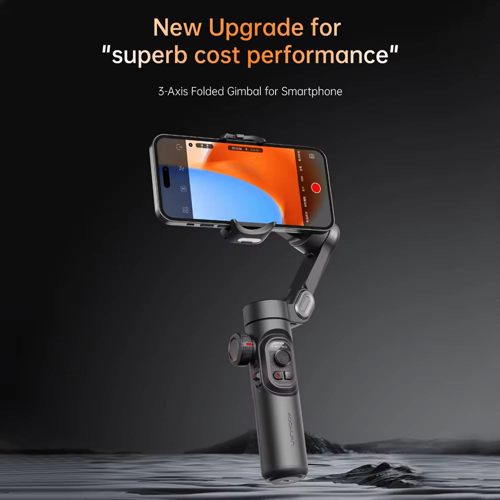 AOCHUAN 3-Axis Smartphone Gimbal Stabilizer with Fill Light - Perfect for Tiktok, Vlog, and Face Tracking!